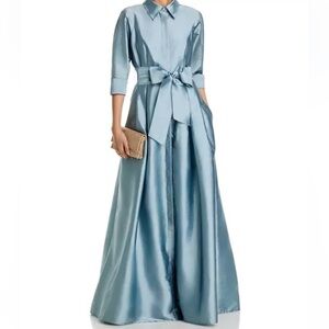Teri Jon Taffeta Shirt Waist Gown